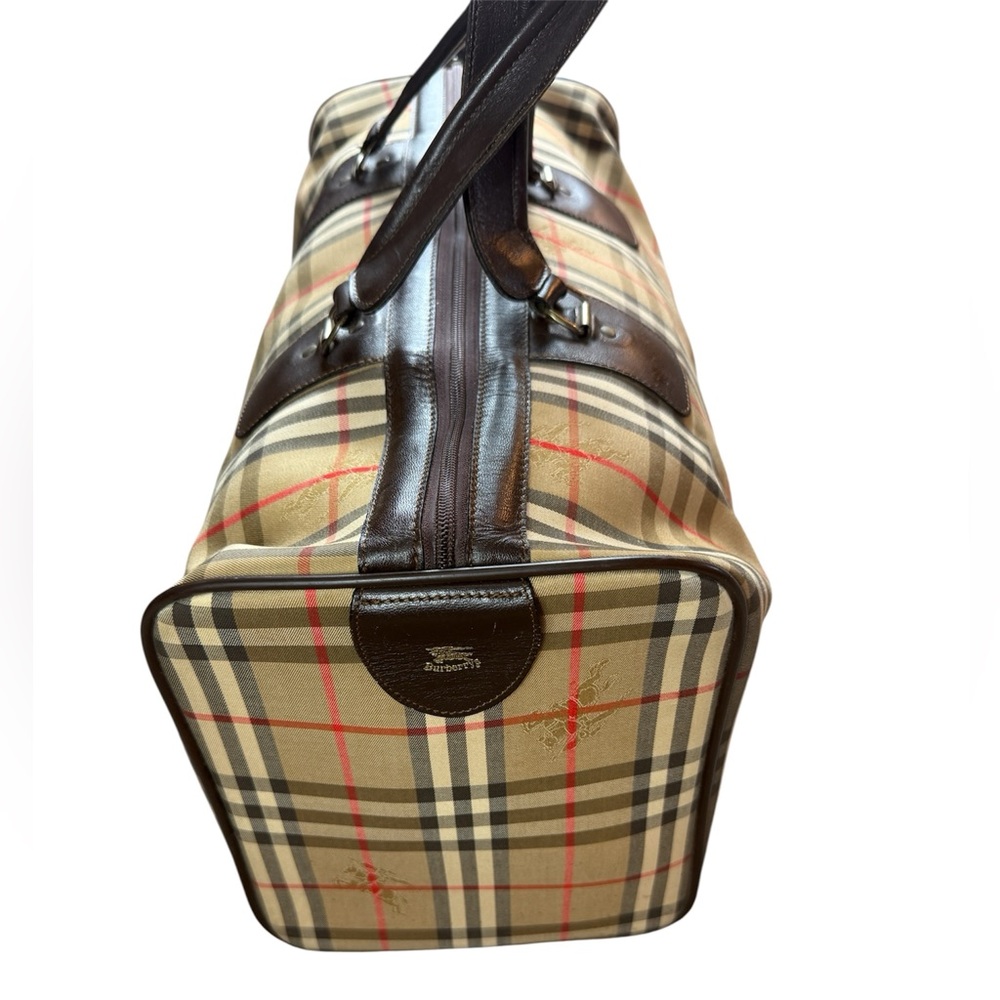 Auth Burberrys Nova Check Travel Bag Black Patter Canvas - Picture 8 of 14